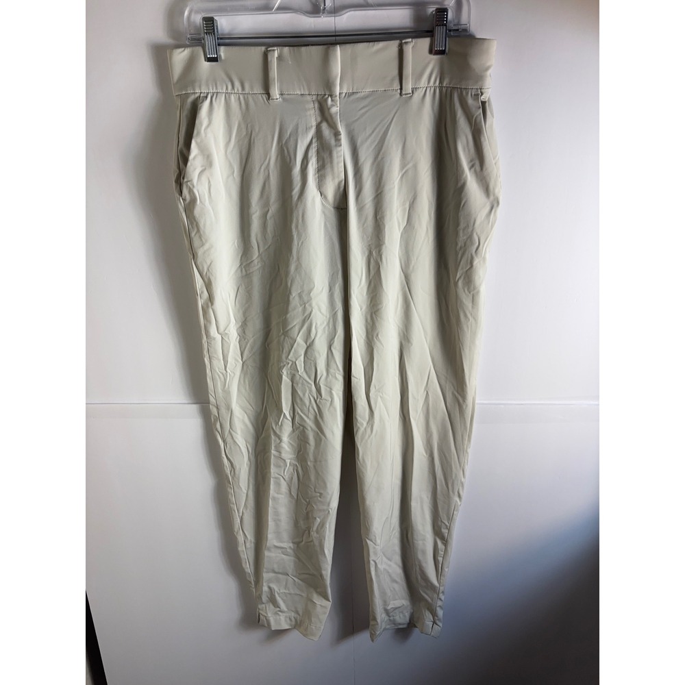 Nike Dri-FIT Womens Golf Pants Sand Beige Tapered Trousers FD5607-072 L